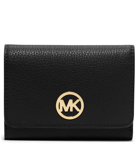 michael kors wallet small black|michael kors trifold wallet black.